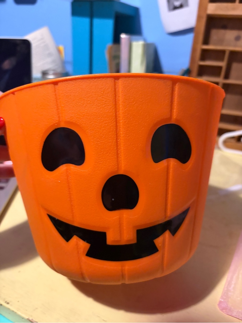 Vintage Orange Jack-o'-Lantern Candy Bucket